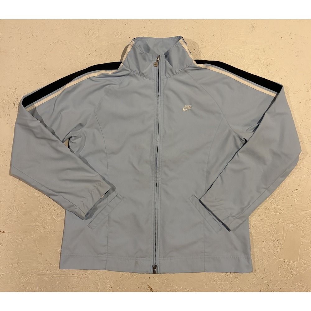Vintage Y2K Nike Track Jacket Full Zip Womens Large Powder Blue Athletic‎